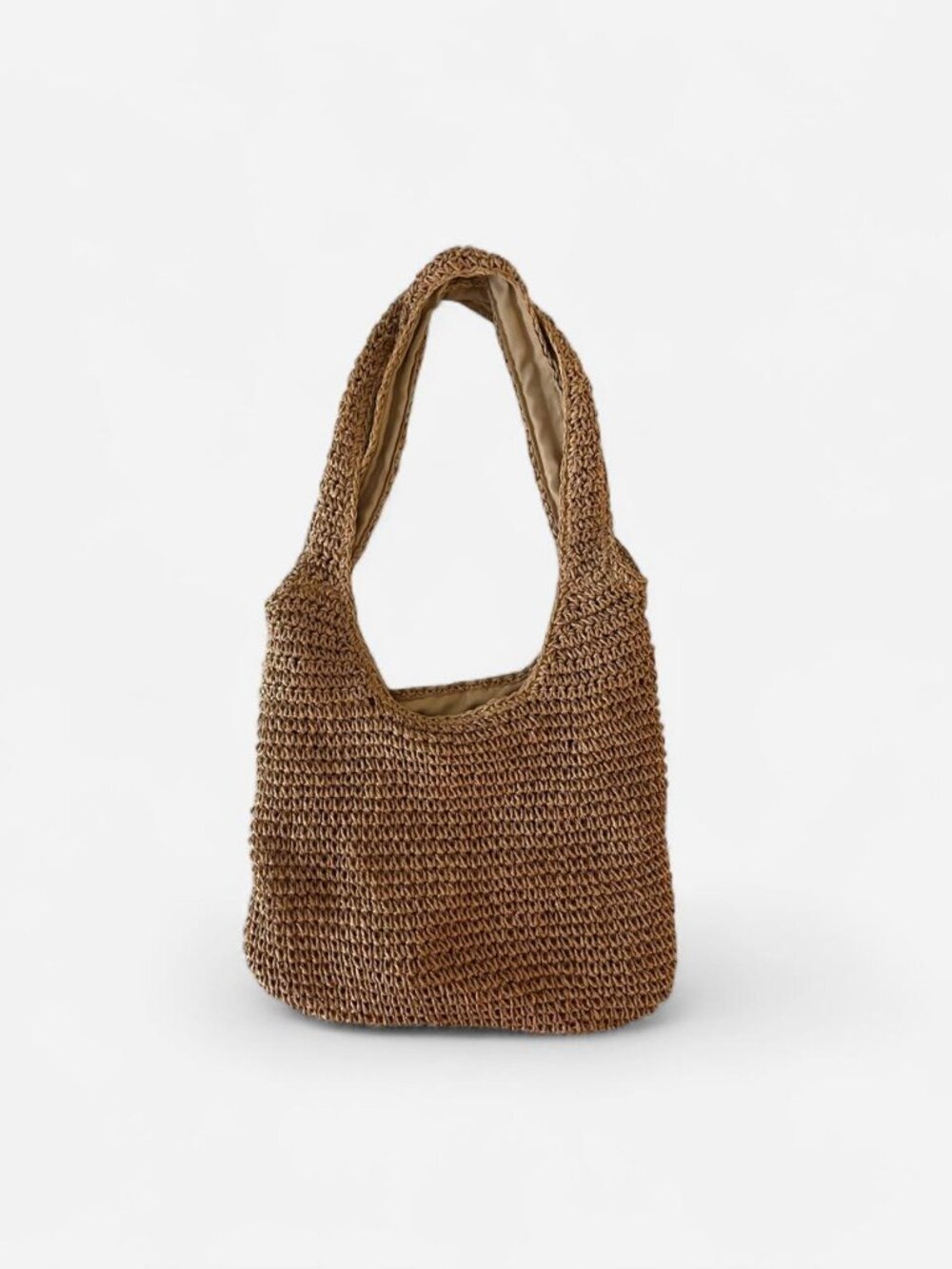 Forever 21 Woven Crochet Shoulder Bag in Tan
